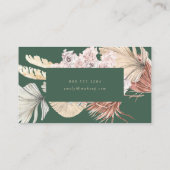Carte De Visite Pampas Grass Floral Emerald Crème verte (Dos)