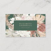 Carte De Visite Pampas Grass Floral Emerald Crème verte (Devant)