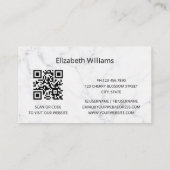 Carte De Visite Pampas Grass Photo Marbre | Code QR (Dos)