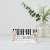 Carte De Visite pampas herbe fleurs pianiste professeur de musique (Debout devant)