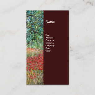 Carte De Visite PAN, ARBRE OLIVE ET CHAMPS POPPY Monogramme, brun