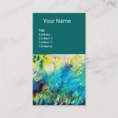 CARTE DE VISITE PAN JOUER FLUTE ET CERF EN BOIS VERT (Devant)