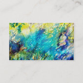 CARTE DE VISITE PAN JOUER FLUTE ET CERF EN BOIS VERT (Dos)