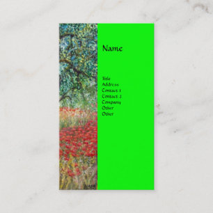 Carte De Visite PAN, OLIVE ARBRE ET CHAMPS POPPY monogramme
