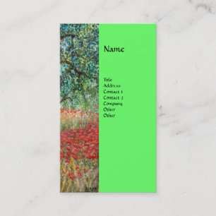 Carte De Visite PAN, OLIVE ARBRE ET CHAMPS POPPY monogramme