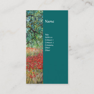 Carte De Visite PAN, OLIVE ARBRE ET CHAMPS POPPY monogramme