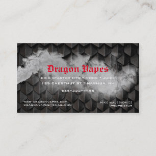 Carte De Visite Panache de fumée de vapeur noir et blanc C affaire