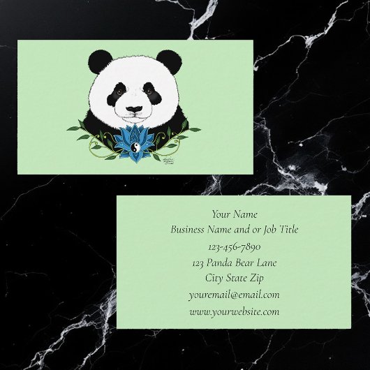 Carte De Visite Panda Bear Lotus