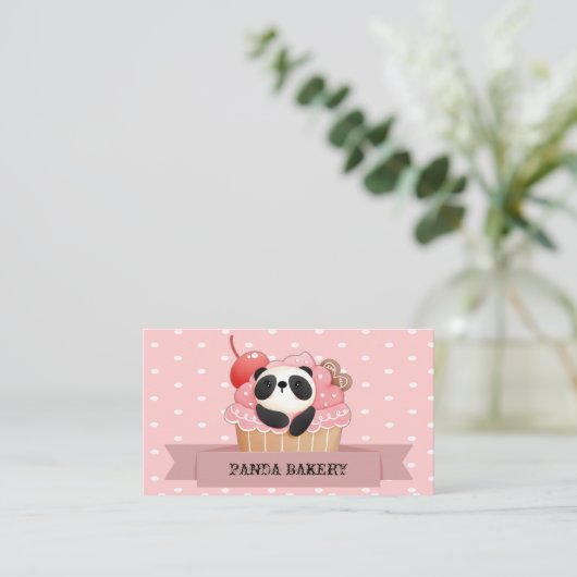 Carte De Visite Panda Cupcake (Debout devant)