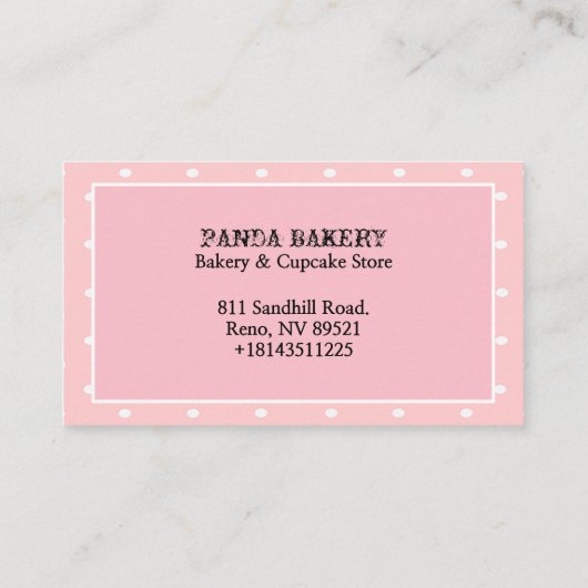 Carte De Visite Panda Cupcake (Dos)