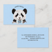 Carte De Visite Panda D'Aquarelle Moderne Avec Nom Et Bleu Pastel (Devant / Derrière)