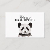 Carte De Visite Panda Funky Moderne Noir Et Blanc Avec Citation (Devant)