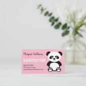 Carte De Visite Panda gardant les enfants l'animal rose de (Debout devant)