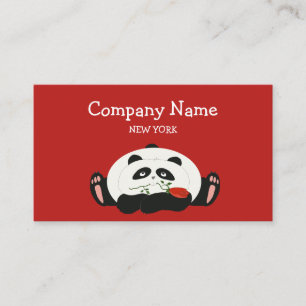 Carte De Visite Panda Mignon , Dessin Animé Rouge