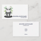 Carte De Visite Panda noir et blanc mignonne en Bambou (Devant / Derrière)