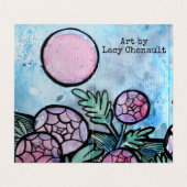 Carte De Visite Panda Ours Violet Fleurs Amateurs de la nature (Intérieur déplié)