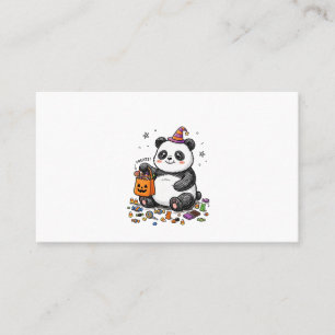 Carte De Visite Panda potelé d'Halloween avec ventre de bonbons et