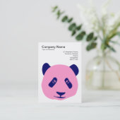 Carte De Visite Panda - rose et bleu (Debout devant)