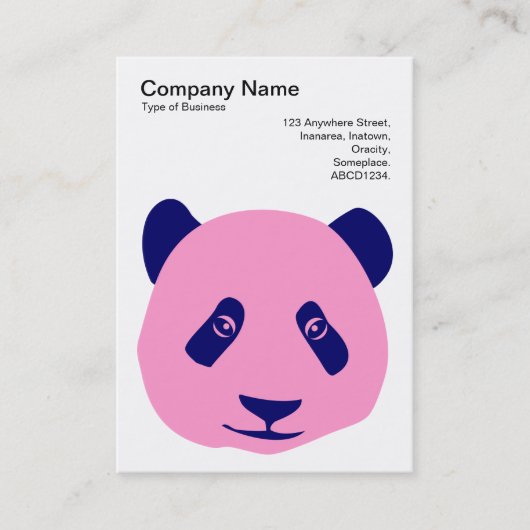Carte De Visite Panda - rose et bleu (Devant)
