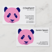 Carte De Visite Panda - rose et bleu (Devant / Derrière)