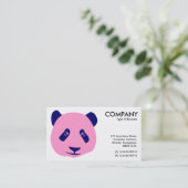 Carte De Visite Panda - rose et bleu (Debout devant)