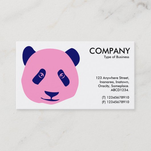Carte De Visite Panda - rose et bleu (Devant)