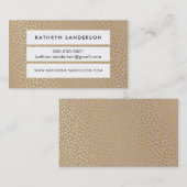 Carte De Visite PANEL POLKA DOT CONFETTI tache d'or kraft moderne (Devant / Derrière)