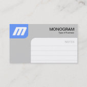 Carte De Visite Panels MonoGram - Bébé bleu et gris (Dos)