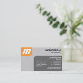 Carte De Visite Panels MonoGram - Lt Orange et Grey (Debout devant)