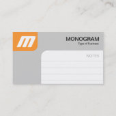 Carte De Visite Panels MonoGram - Lt Orange et Grey (Dos)