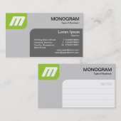 Carte De Visite Panels MonoGram - Martian Green et Grey (Devant / Derrière)