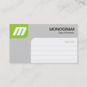 Carte De Visite Panels MonoGram - Martian Green et Grey (Dos)