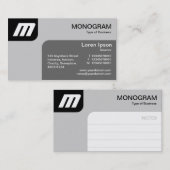 Carte De Visite Panels MonoGram - Noir et gris (Devant / Derrière)