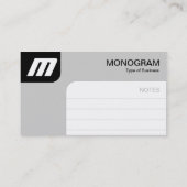 Carte De Visite Panels MonoGram - Noir et gris (Dos)