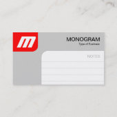 Carte De Visite Panels MonoGram - Rouge et gris (Dos)