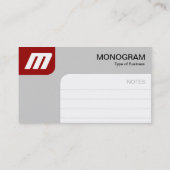 Carte De Visite Panels MonoGram - Ruby et Grey (Dos)