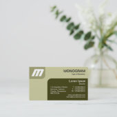 Carte De Visite Panels MonoGram - Tons de Khaki/Olive (Debout devant)