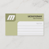 Carte De Visite Panels MonoGram - Tons de Khaki/Olive (Dos)