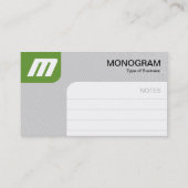 Carte De Visite Panels MonoGram v2 - Avocado et Grey (Dos)