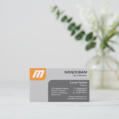 Carte De Visite Panels MonoGram v2 - Lt Orange et Grey (Debout devant)