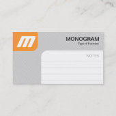 Carte De Visite Panels MonoGram v2 - Lt Orange et Grey (Dos)