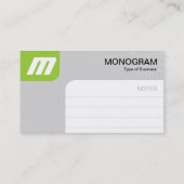 Carte De Visite Panels MonoGram v2 - Martian Green et Grey (Dos)
