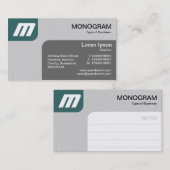Carte De Visite Panels MonoGram v2 - Moss Green et Grey (Devant / Derrière)