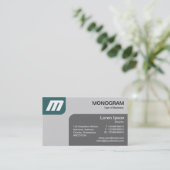 Carte De Visite Panels MonoGram v2 - Moss Green et Grey (Debout devant)