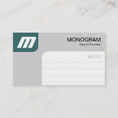 Carte De Visite Panels MonoGram v2 - Moss Green et Grey (Dos)