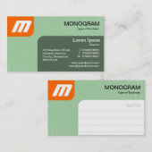Carte De Visite Panels MonoGram v2 - orange et vert (Devant / Derrière)