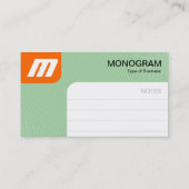 Carte De Visite Panels MonoGram v2 - orange et vert (Dos)