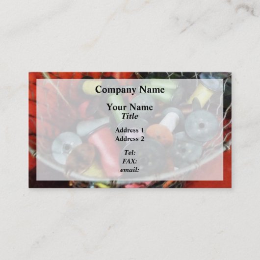 Carte De Visite Panier à fil avec fil (Devant)