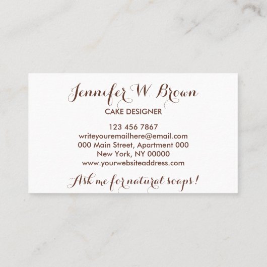 Carte De Visite Panier à savon rustique Floral (Dos)