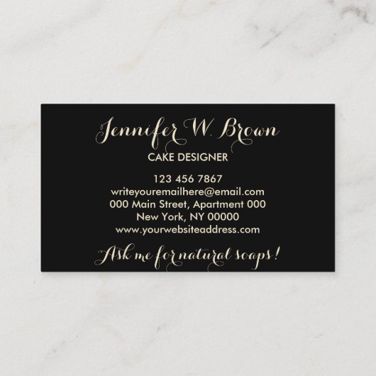 Carte De Visite Panier à savon rustique Marque florale (Dos)